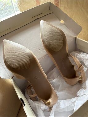 Women’s Nude Pointed Toe Ankle Strap Flats